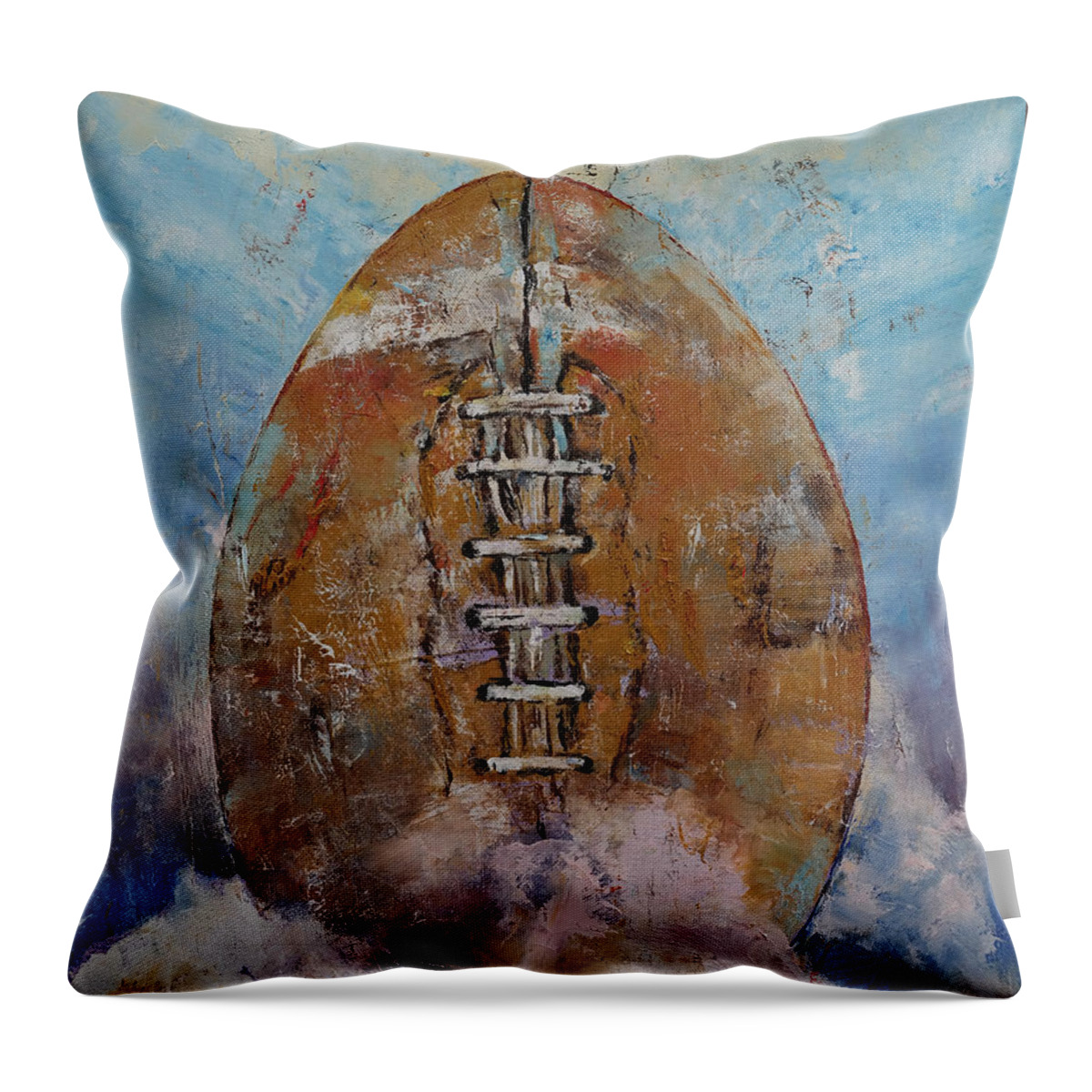 Art Throw Pillow featuring the painting Football by Michael Creese