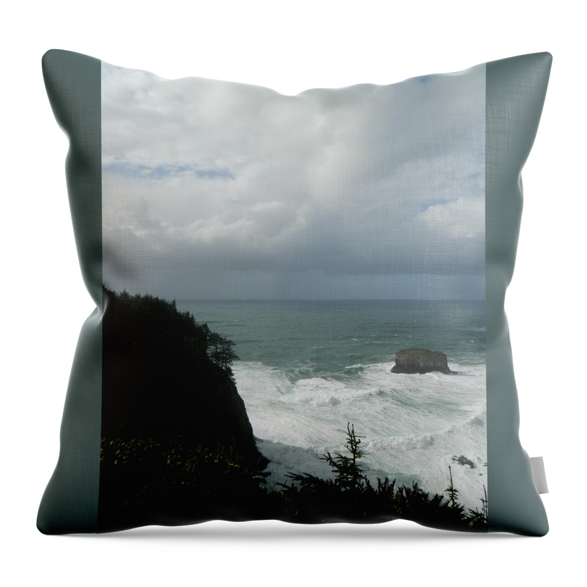 Oregon Throw Pillow featuring the photograph Force Of Nature by Gallery Of Hope 