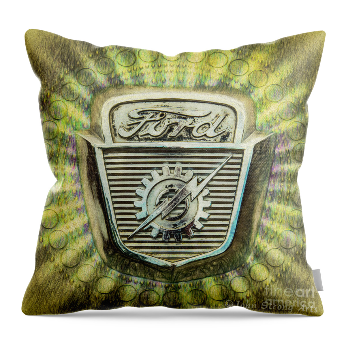 Fine Art Photography Throw Pillow featuring the photograph Ford F-350 Badge by John Strong