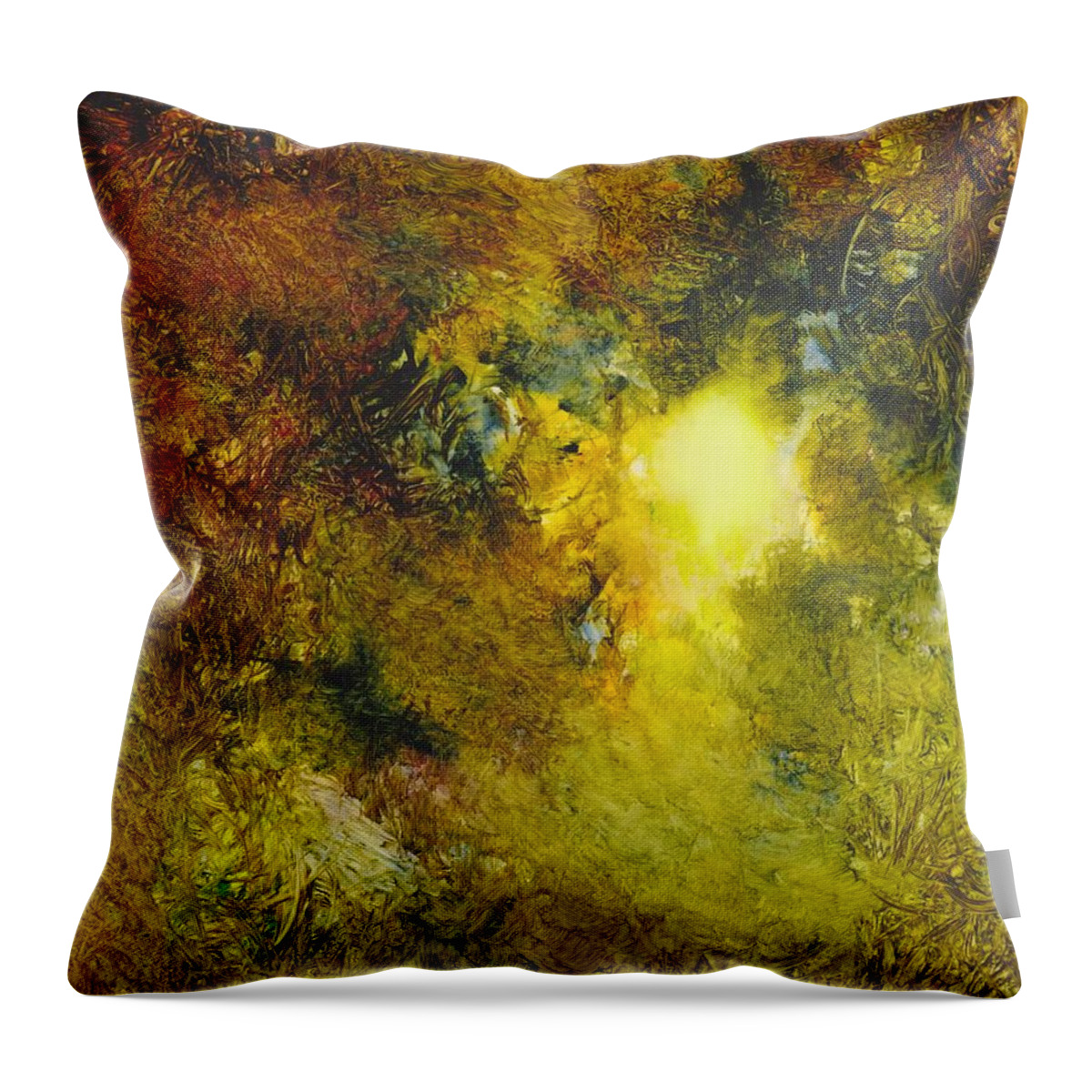 Forest Throw Pillow featuring the painting Forest Light 65 by David Ladmore
