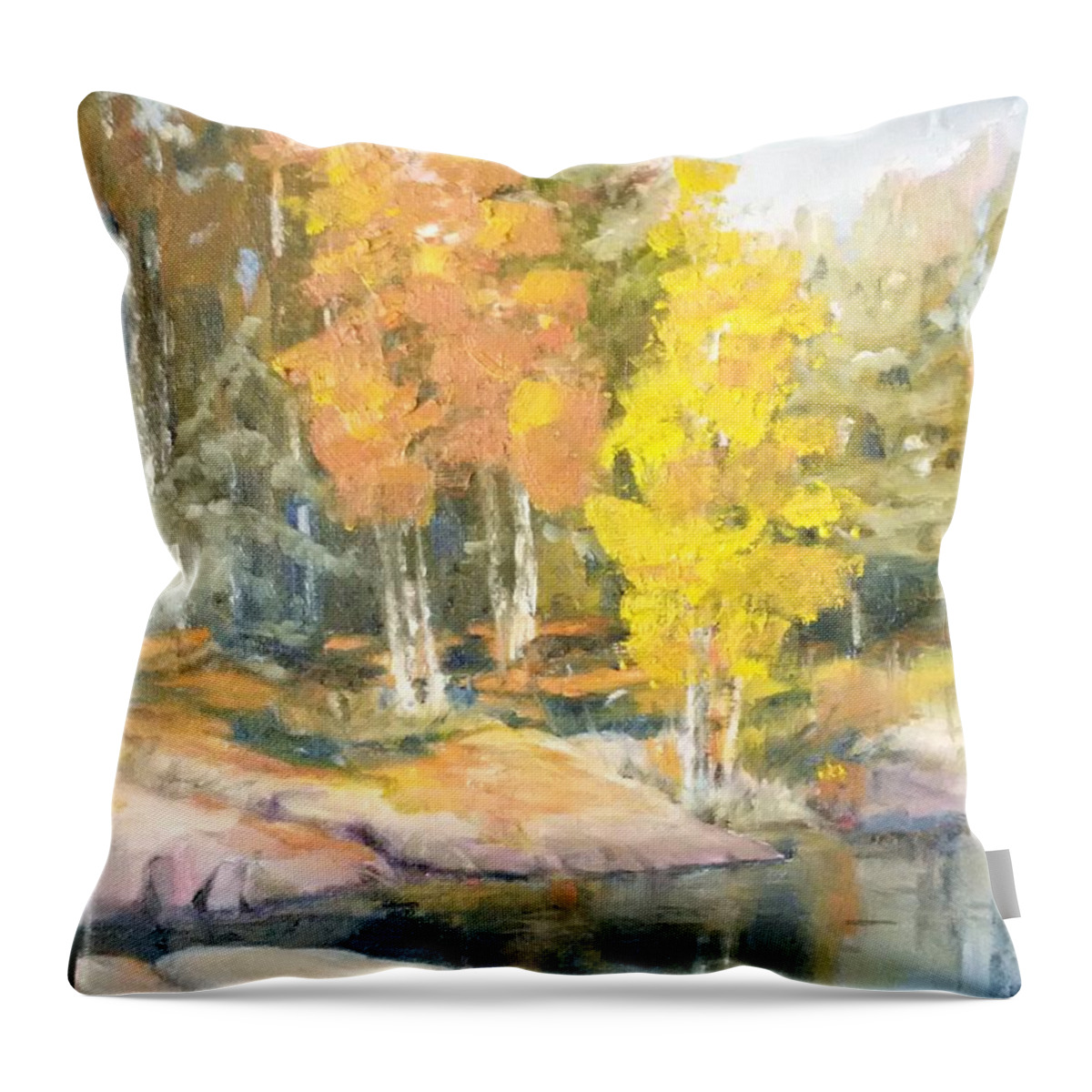 Painting Throw Pillow featuring the painting Forest by Sheila Romard