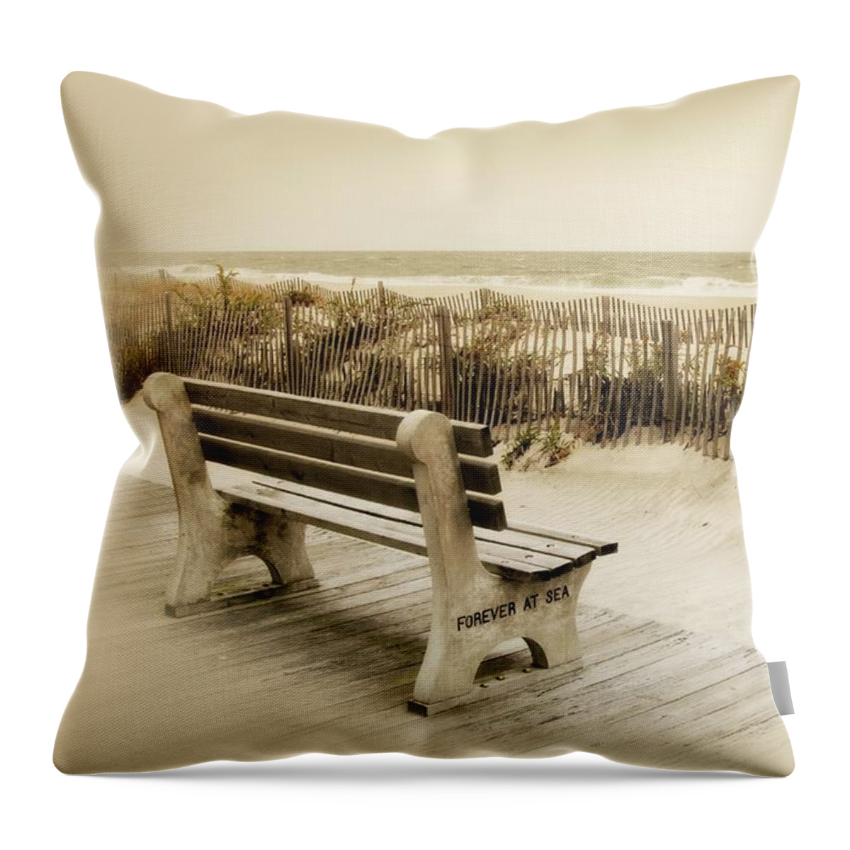 Jersey Shore Throw Pillow featuring the photograph Forever At Sea - Jersey Shore by Angie Tirado