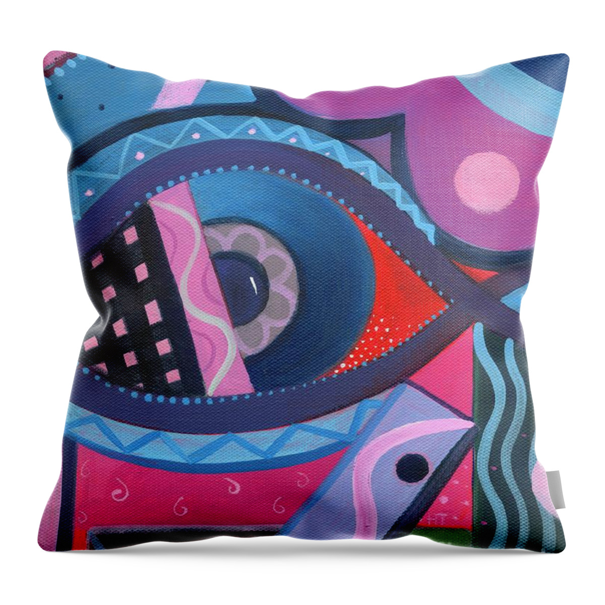 Seeing Throw Pillow featuring the painting Forever Witness by Helena Tiainen