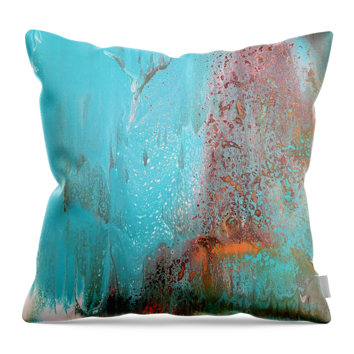Abstract Throw Pillow featuring the painting Fortuity by Soraya Silvestri