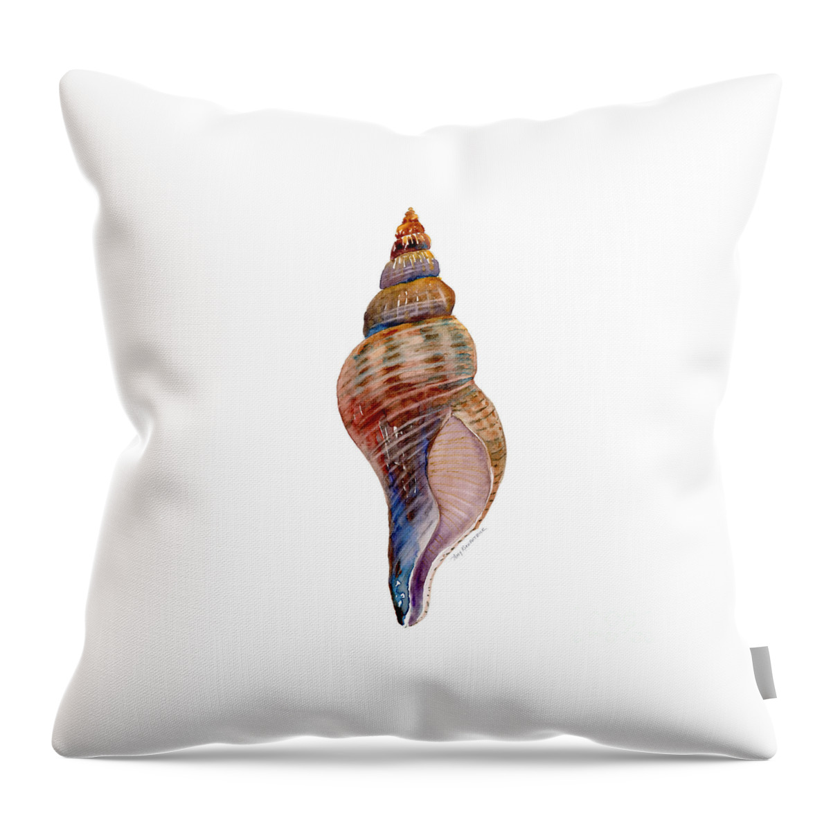 Conch Shell Painting Throw Pillow featuring the painting Fox Shell by Amy Kirkpatrick