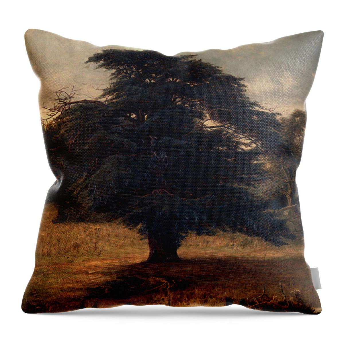 Frank Walton United Kingdom 1840-1928 Peace At The Last Throw Pillow featuring the painting Frank Walton United Kingdom by MotionAge Designs