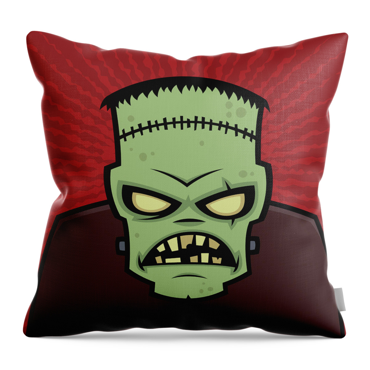 Frankenstein Throw Pillow featuring the digital art Frankenstein Monster by John Schwegel