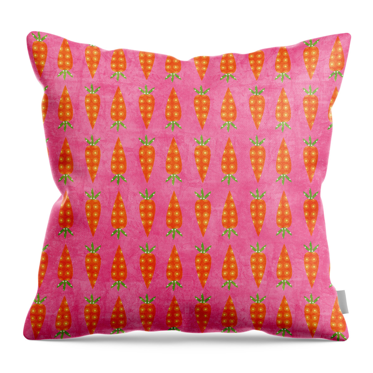 Carrots Throw Pillow featuring the mixed media Fresh Carrots by Linda Woods