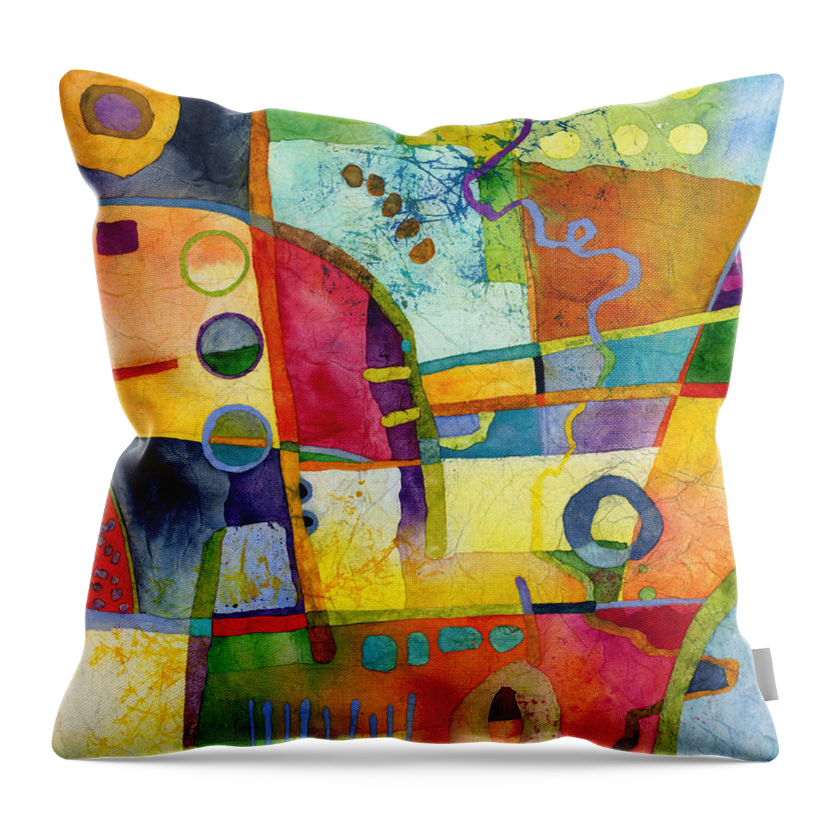 Abstract Throw Pillow featuring the painting Fresh Paint by Hailey E Herrera