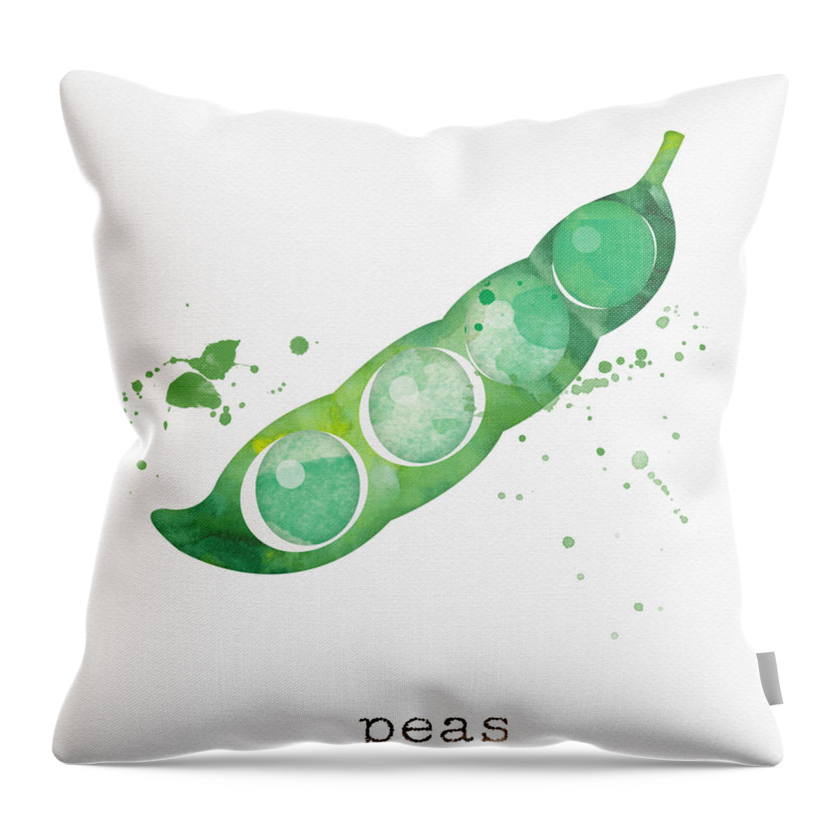 Peas Throw Pillow featuring the painting Fresh Peas by Linda Woods