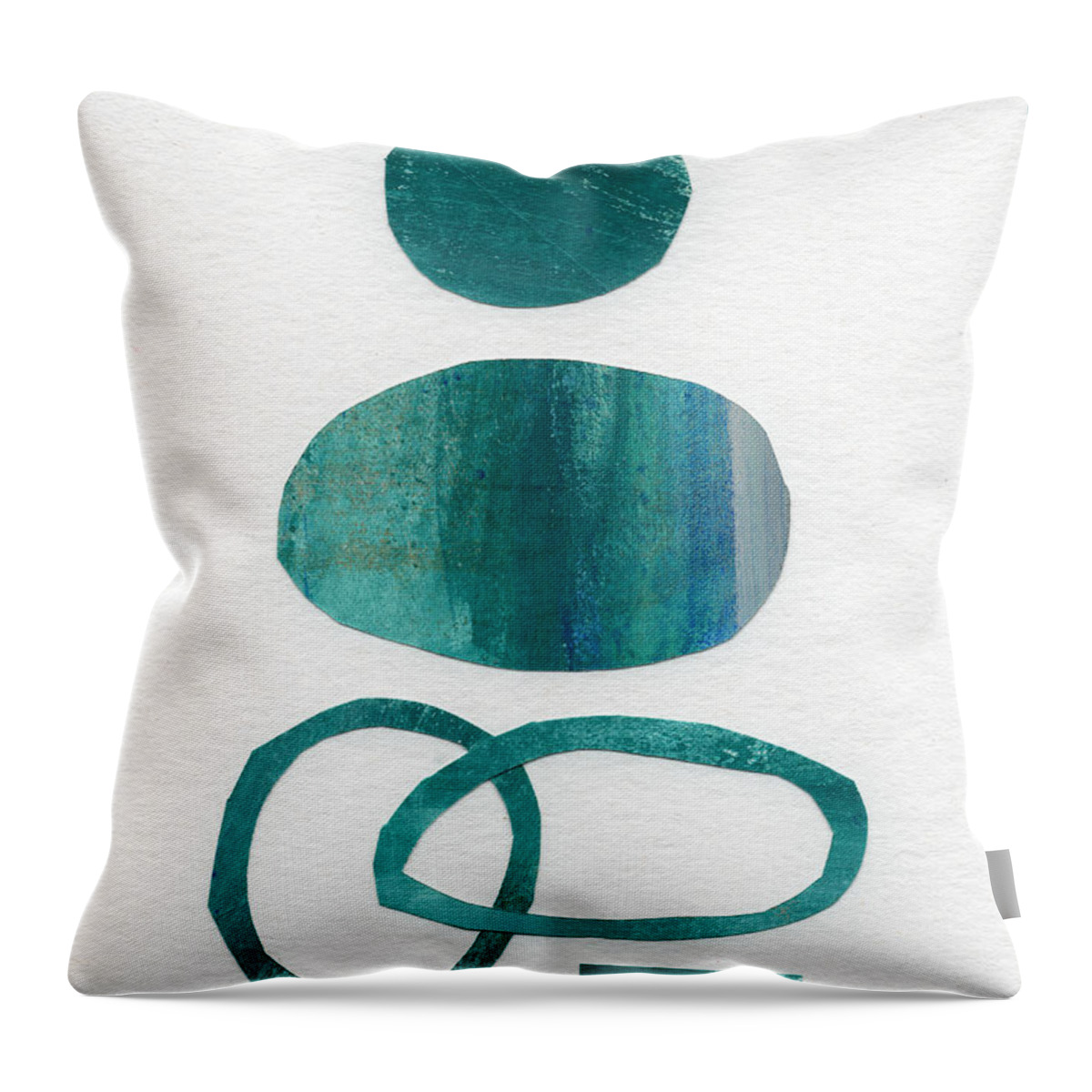 Abstract Art Throw Pillow featuring the mixed media Fresh Water by Linda Woods