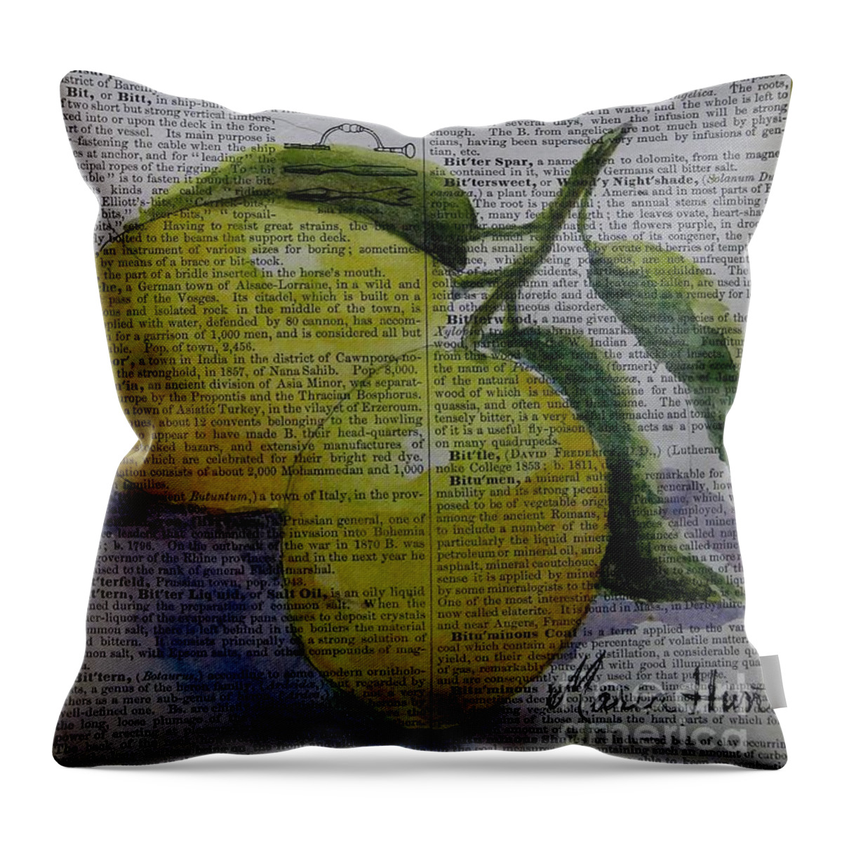 Lemons Throw Pillow featuring the painting Freshest Lemons by Maria Hunt