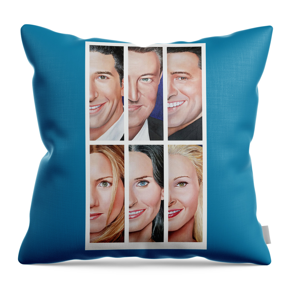 Friends Tv Show Throw Pillow featuring the painting Friends Set Two by Vic Ritchey