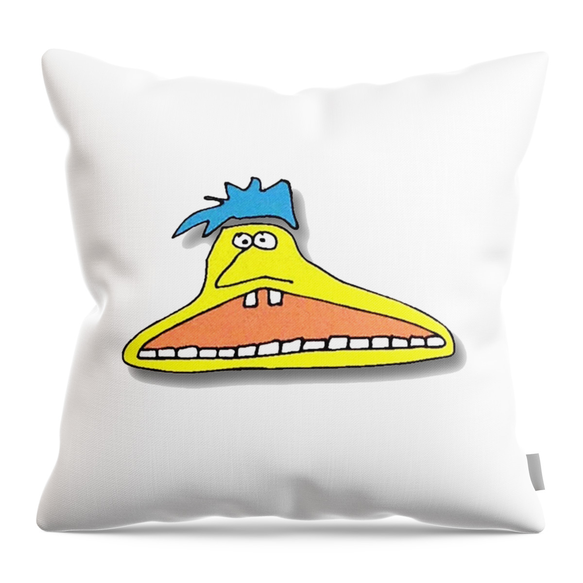 Paintings Throw Pillow featuring the drawing FU Party People - Peep 026 by Dar Freeland