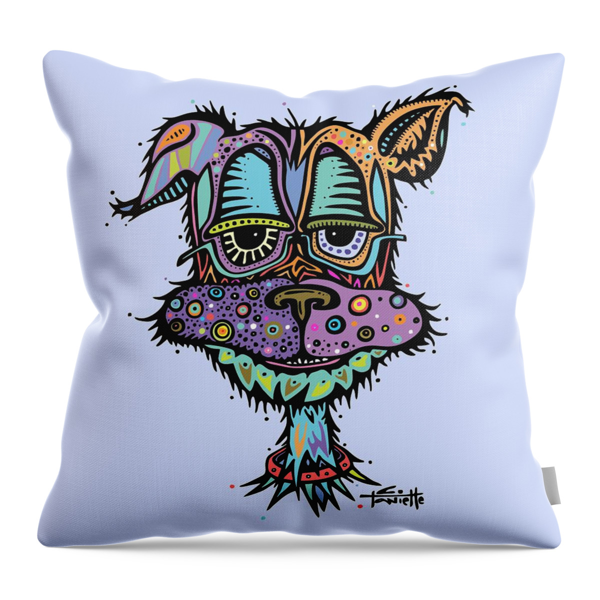Dog Throw Pillow featuring the digital art Furr-gus by Tanielle Childers