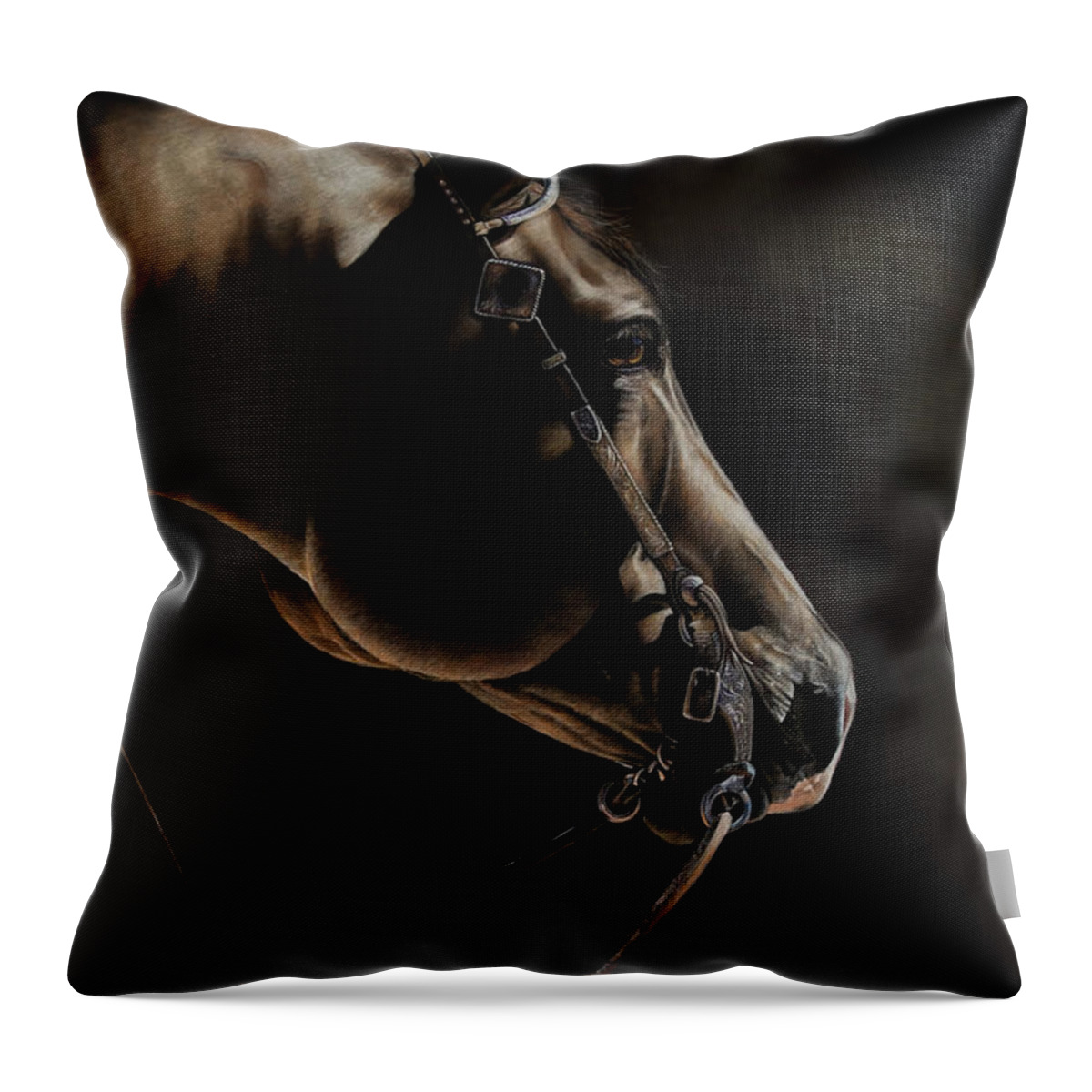 Equine Art Throw Pillow featuring the pastel Future Looks Bright by Joni Beinborn