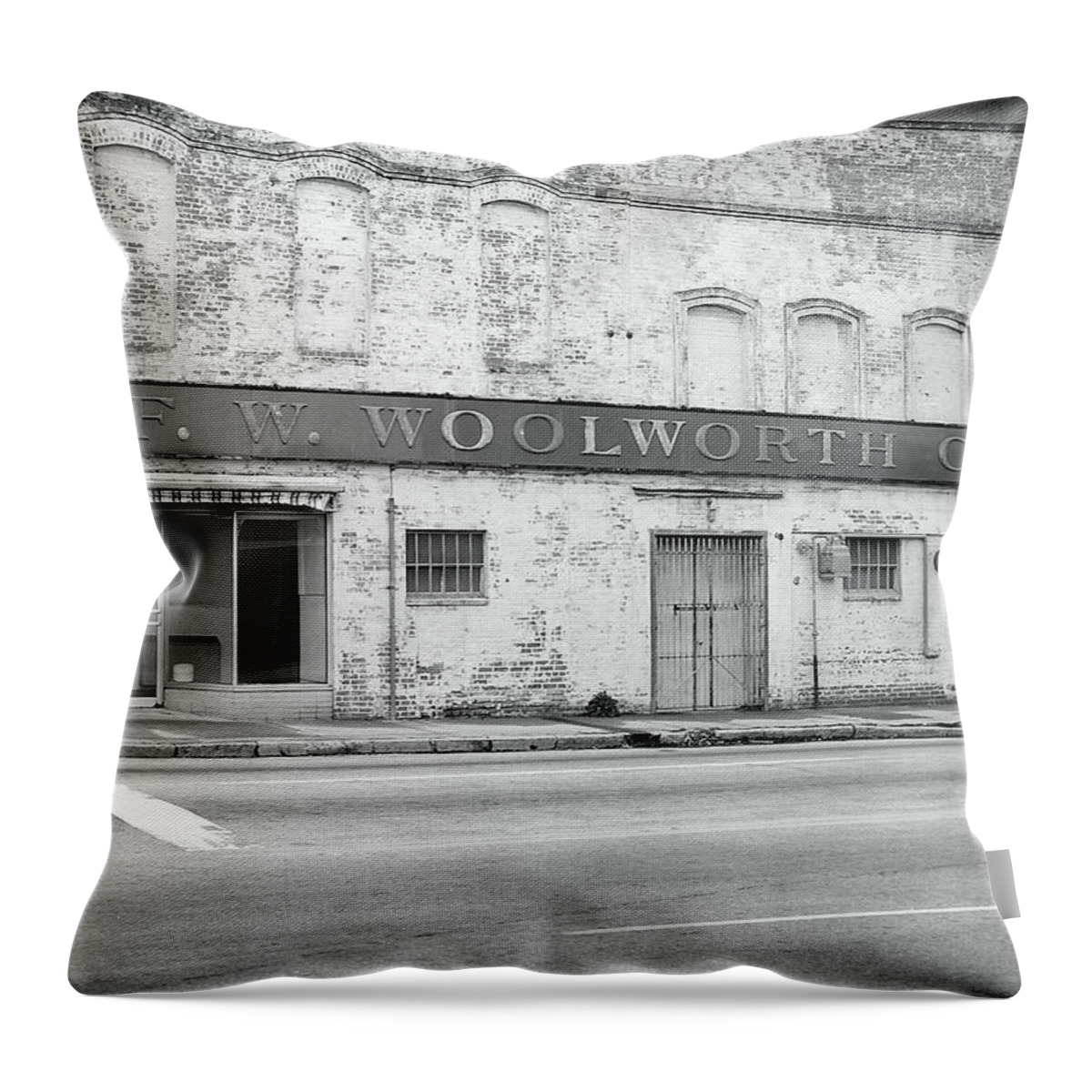 Fine Art Throw Pillow featuring the photograph F.W. Woolworth Co. by Rodney Lee Williams