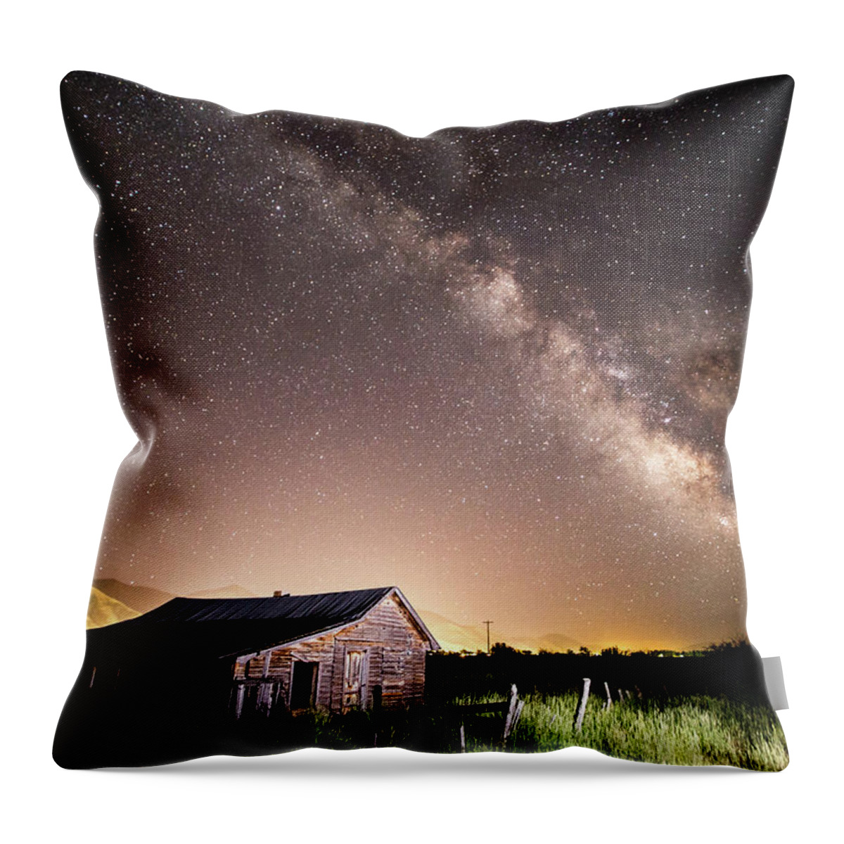 Star Valley Throw Pillow featuring the photograph Galaxy in Star Valley by Wesley Aston