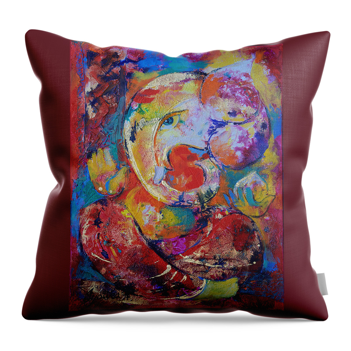 Ganesha Throw Pillow featuring the painting Ganesh by Jyotika Shroff