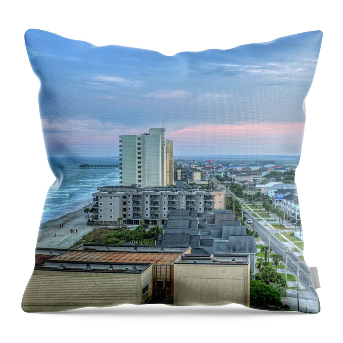 Garden City Throw Pillow featuring the photograph Garden City Beach by Mike Covington