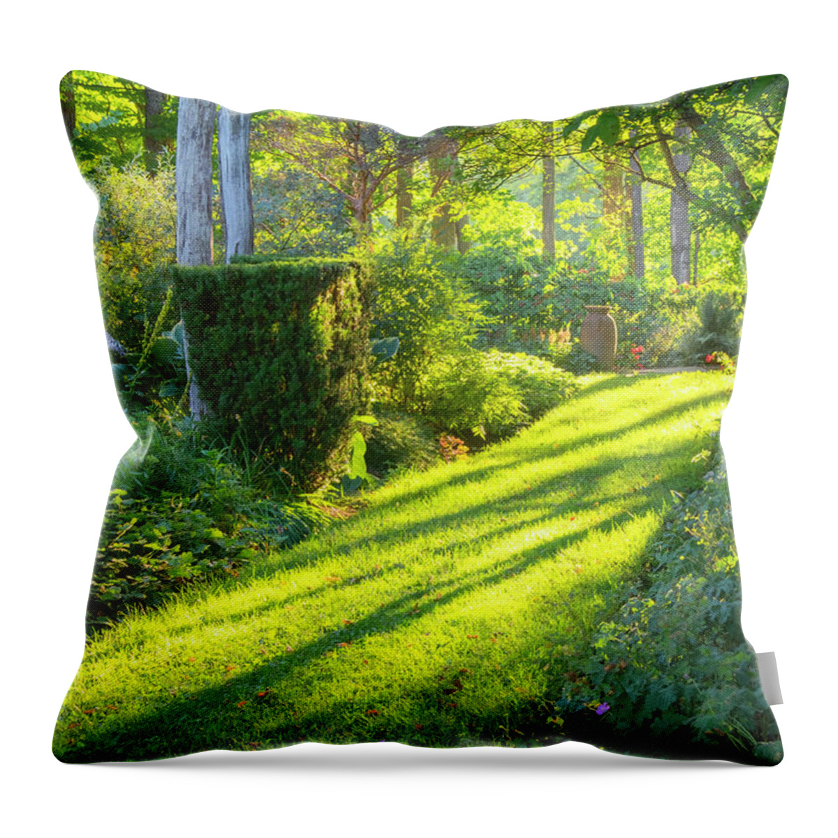 Hayward Garden Putney Vermont Throw Pillow featuring the photograph Garden Path by Tom Singleton