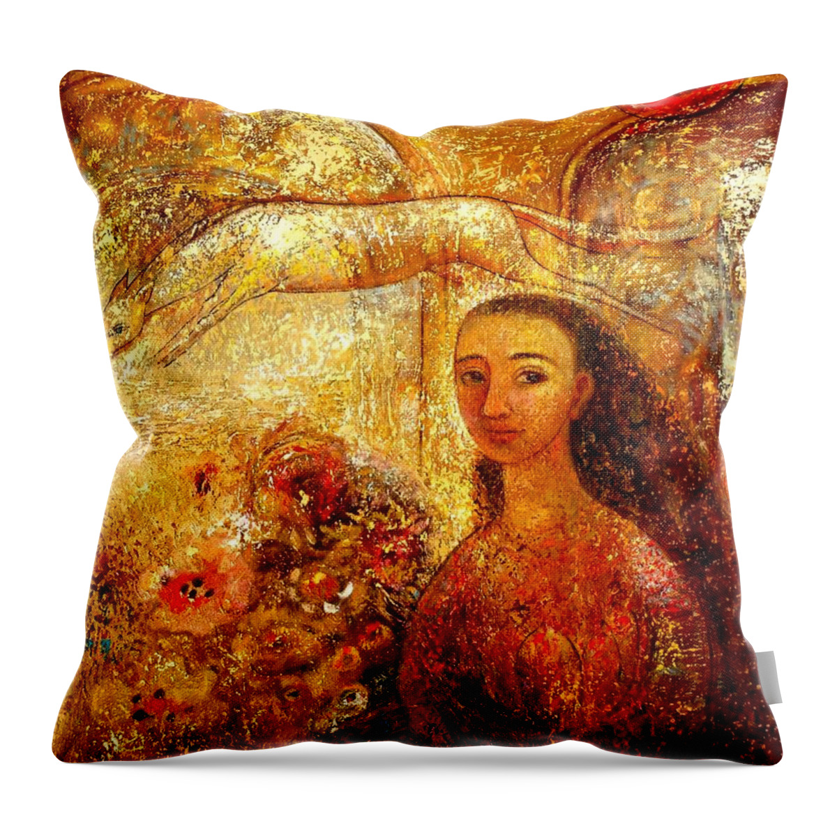 Portrait Throw Pillow featuring the painting Gateway by Shijun Munns