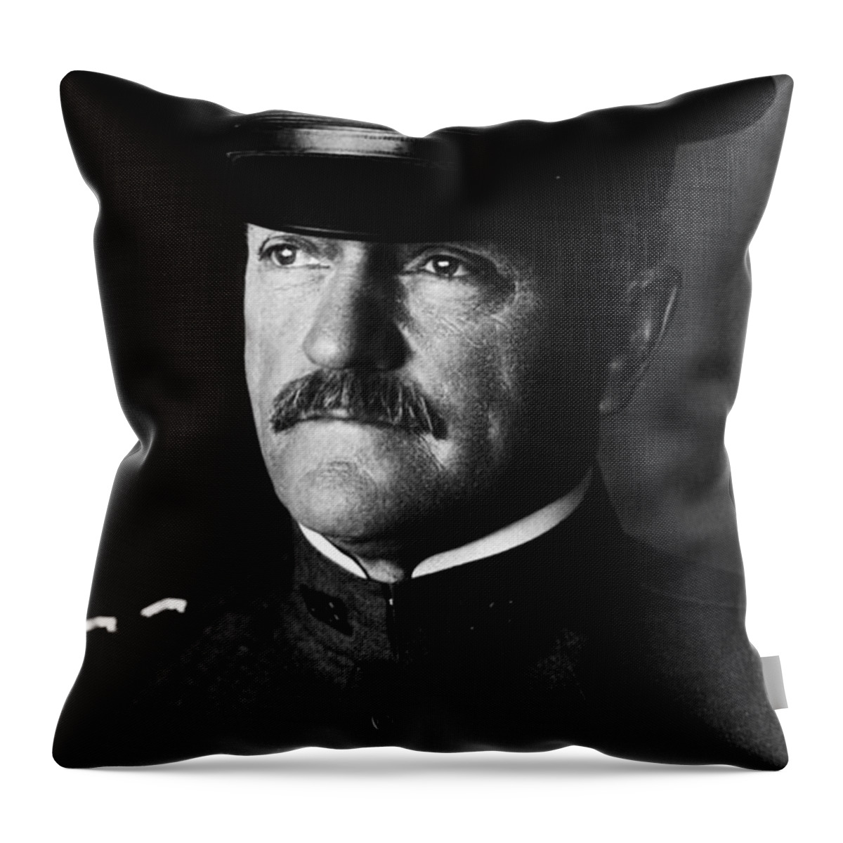 General Pershing Throw Pillow featuring the photograph General John Pershing Portrait by War Is Hell Store