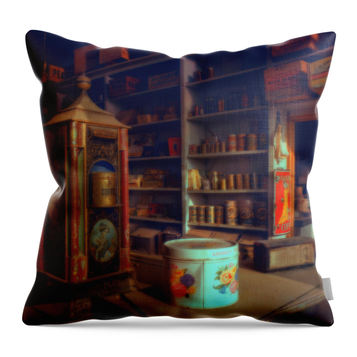General Stores Throw Pillow featuring the photograph General Store for Canvas by Lar Matre