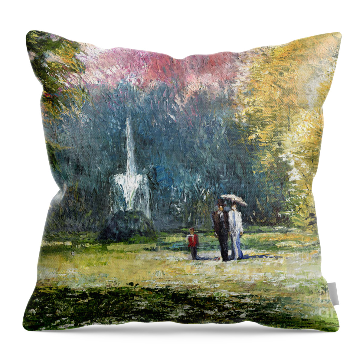 Oil Throw Pillow featuring the painting Germany Baden-Baden by Yuriy Shevchuk