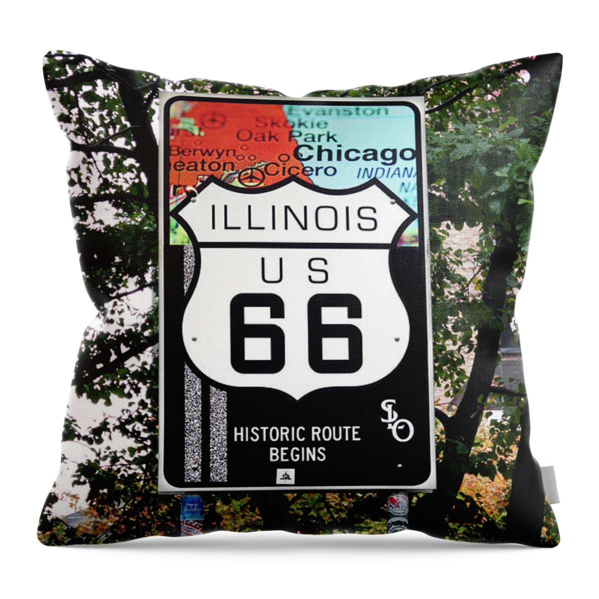 Route 66 Throw Pillow featuring the photograph Get Your Kicks by Patty Colabuono