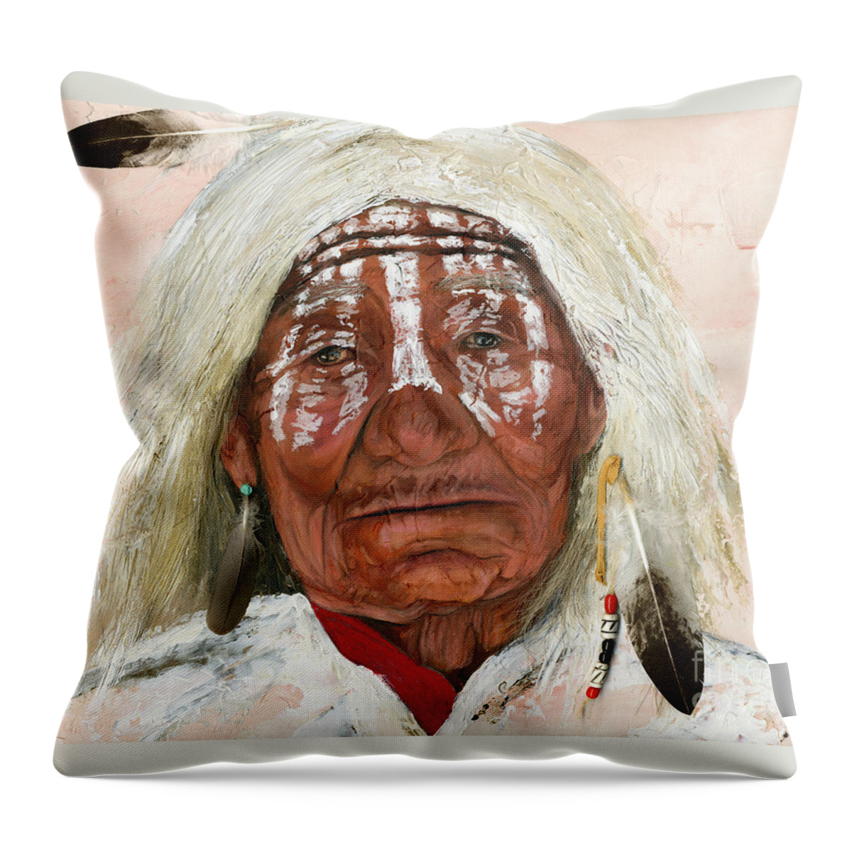 Southwest Art Throw Pillow featuring the painting Ghost Shaman by J W Baker