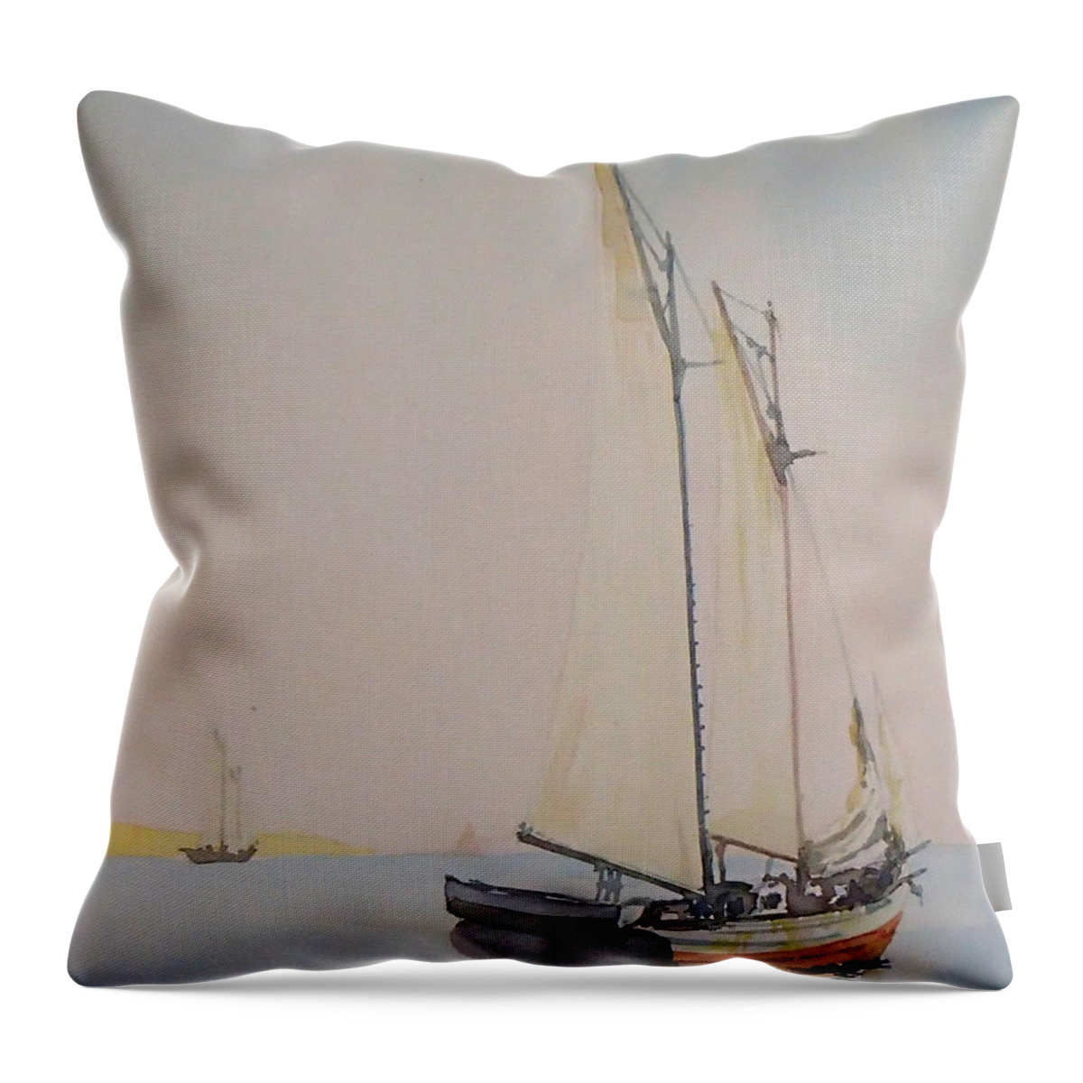 Sailing Throw Pillow featuring the painting Ghosting Up by Philip Fleischer