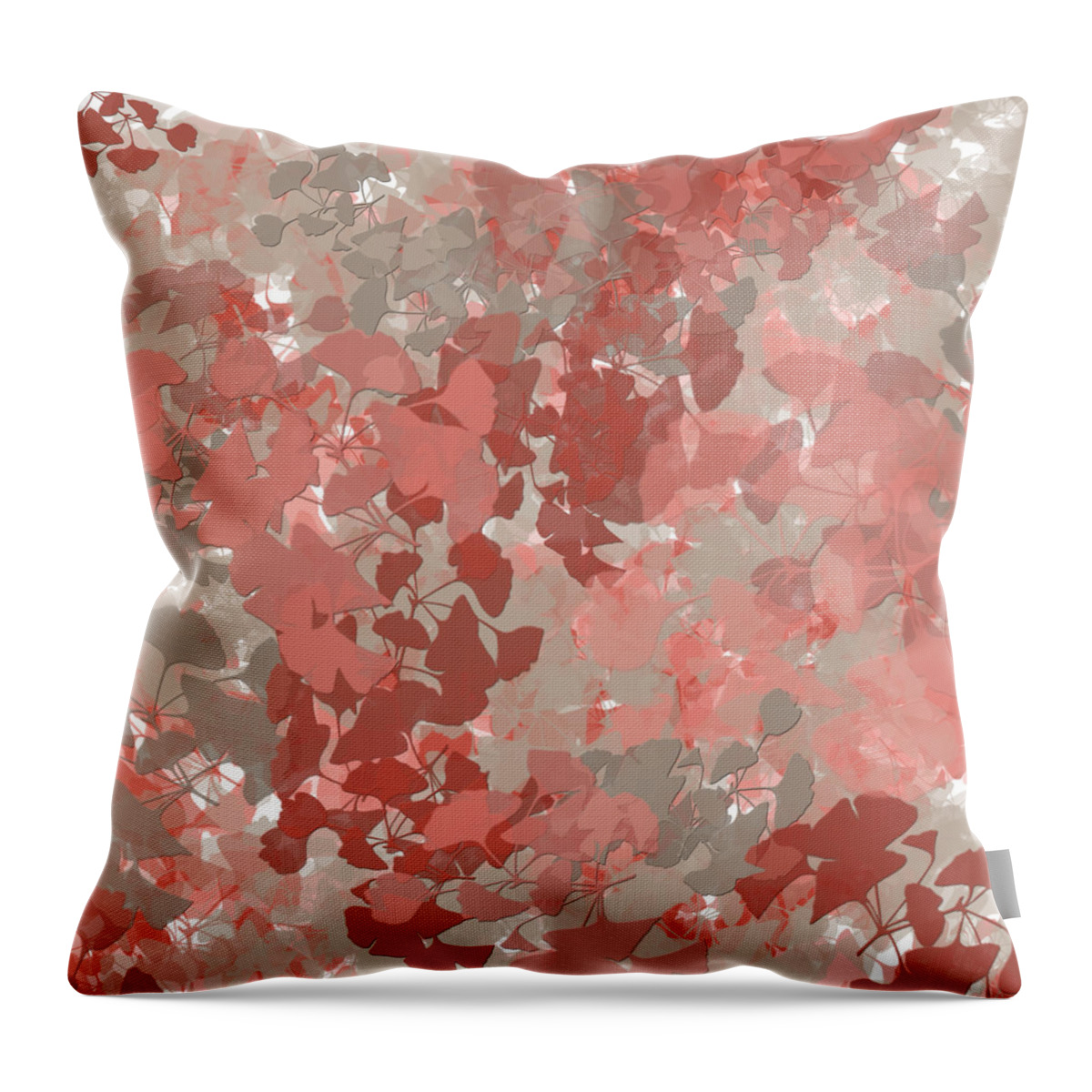 Ginkgo Leaves Throw Pillow featuring the painting Ginkgo Leaves by Bonnie Bruno
