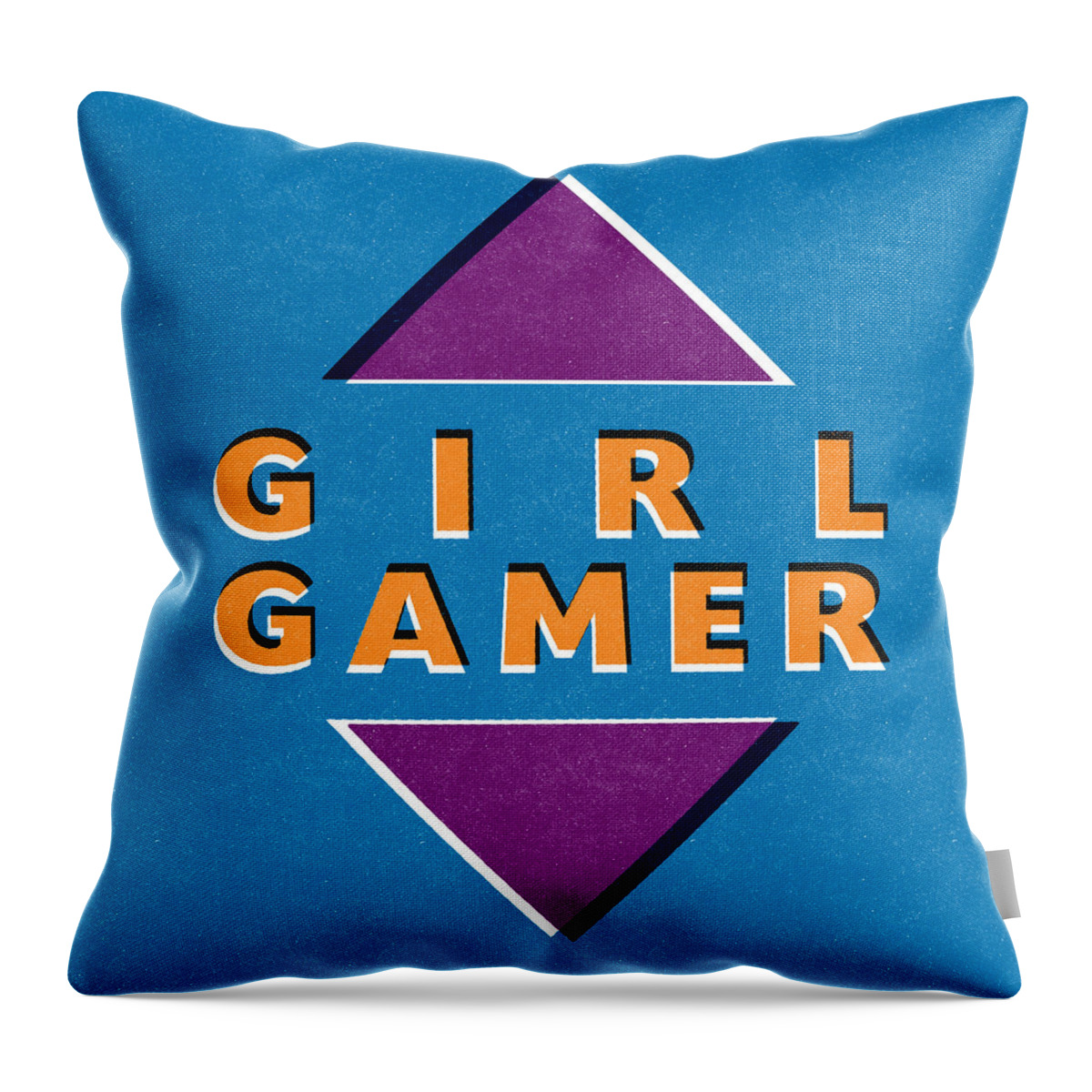 Girl Gamer Throw Pillow featuring the mixed media Girl Gamer by Linda Woods