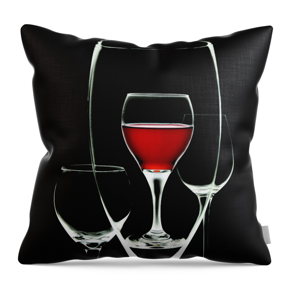Wine Throw Pillow featuring the photograph Glass of Wine in Glass by Tom Mc Nemar