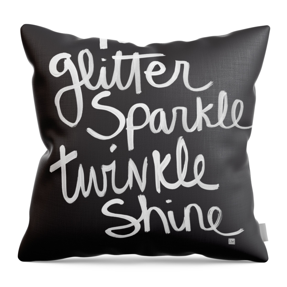 Glitter Throw Pillow featuring the mixed media Glitter Sparkle Twinkle by Linda Woods