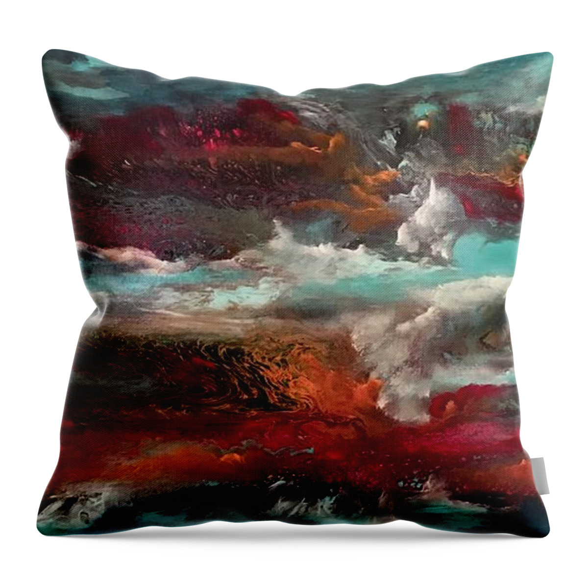 Abstract Throw Pillow featuring the painting Gloaming by Soraya Silvestri