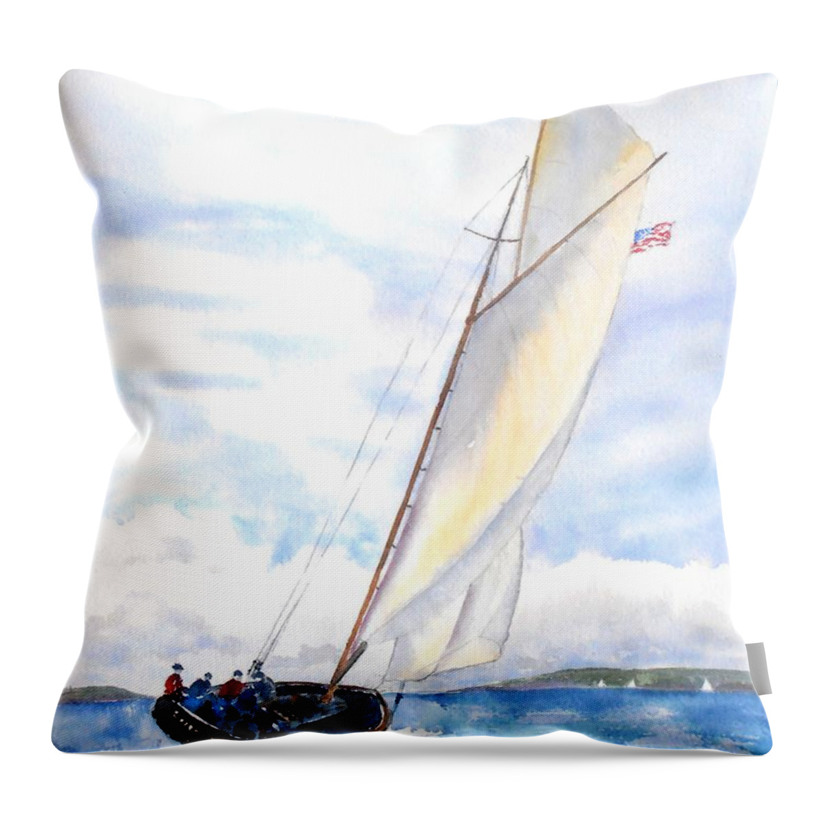 Sailing Throw Pillow featuring the painting Glorious Sail by Diane Kirk