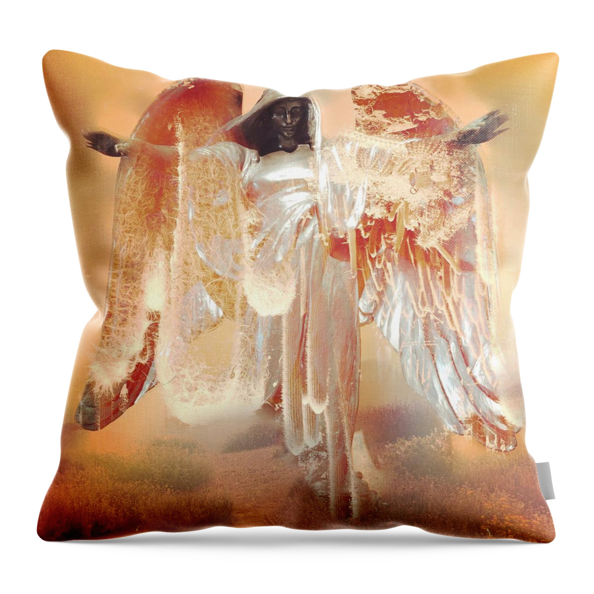 Angel Throw Pillow featuring the digital art The Weight of Glory by Kevyn Bashore