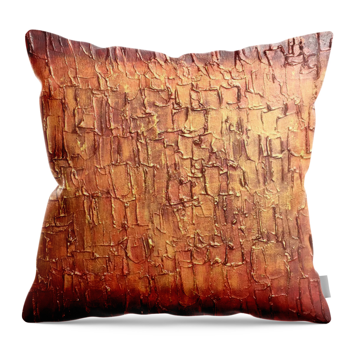 Gold Throw Pillow featuring the painting Glow by Linda Bailey