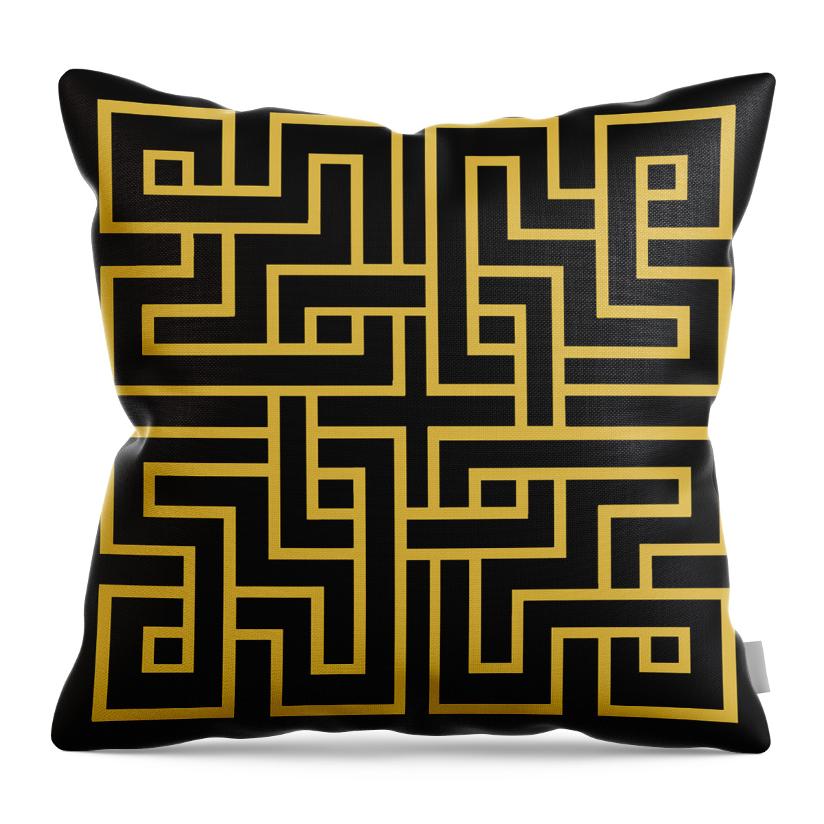 Gold Geo 6 Throw Pillow featuring the digital art Gold Geo 6 by Chuck Staley