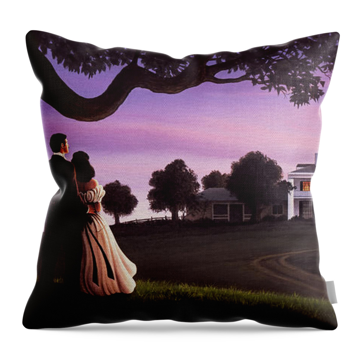 Gone With The Wind Throw Pillow featuring the painting Gone With The Wind by Jerry LoFaro