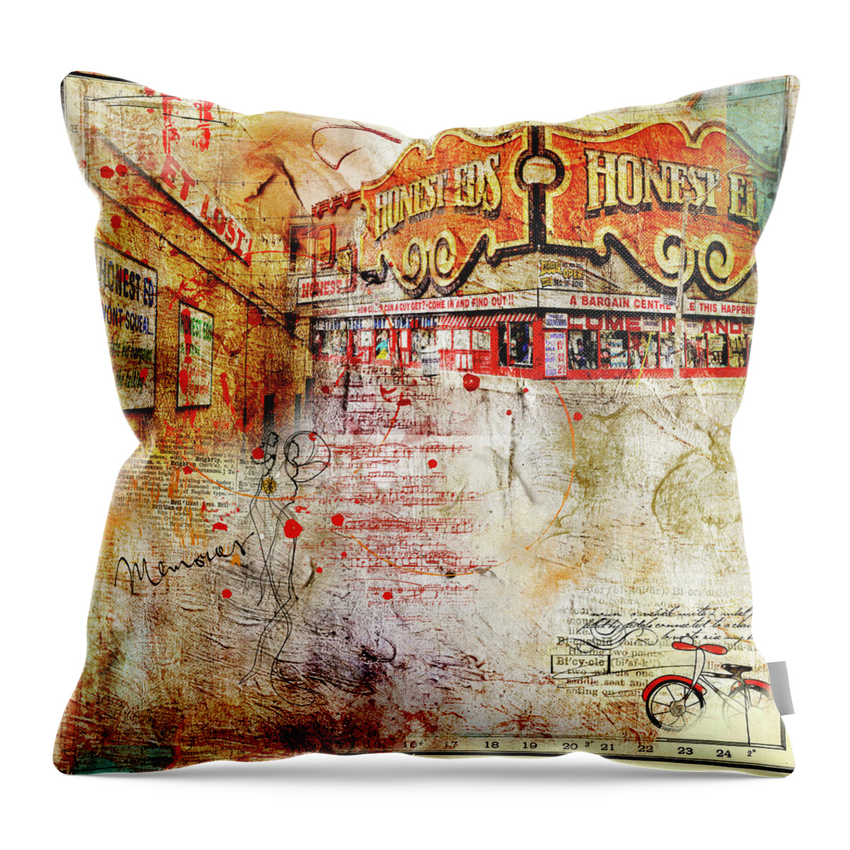 Toronto Throw Pillow featuring the digital art Goodbye Honest Eds II by Nicky Jameson