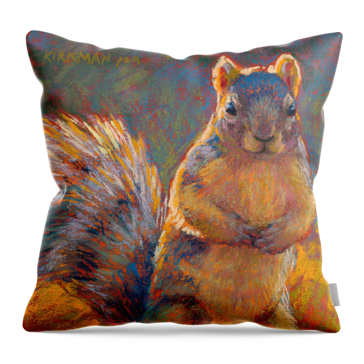 Rita Kirkman Throw Pillow featuring the pastel Got Nuts? by Rita Kirkman