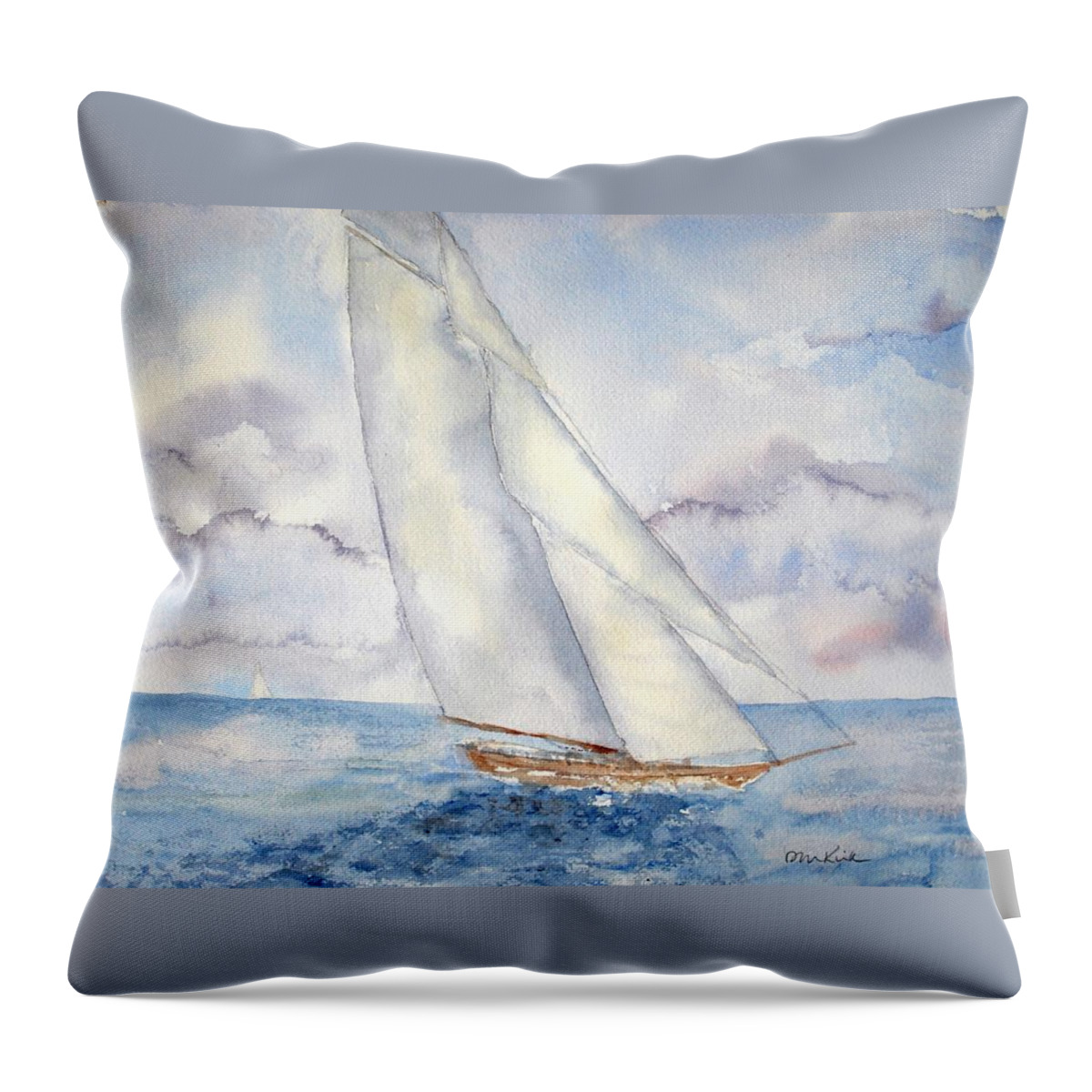 Sailing Throw Pillow featuring the painting Grace by Diane Kirk