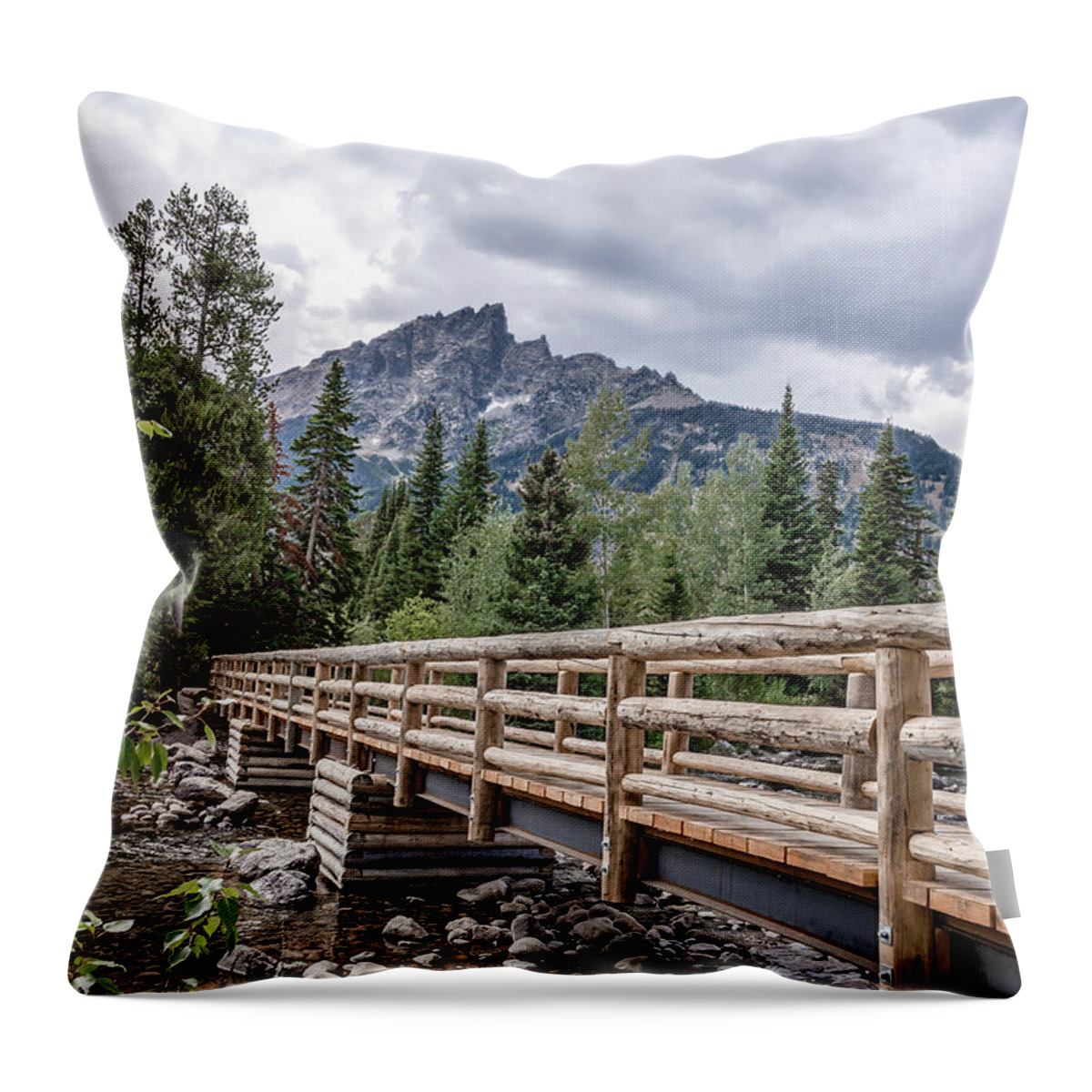 Grand Throw Pillow featuring the photograph Grand Teton Mountains by Jaime Mercado