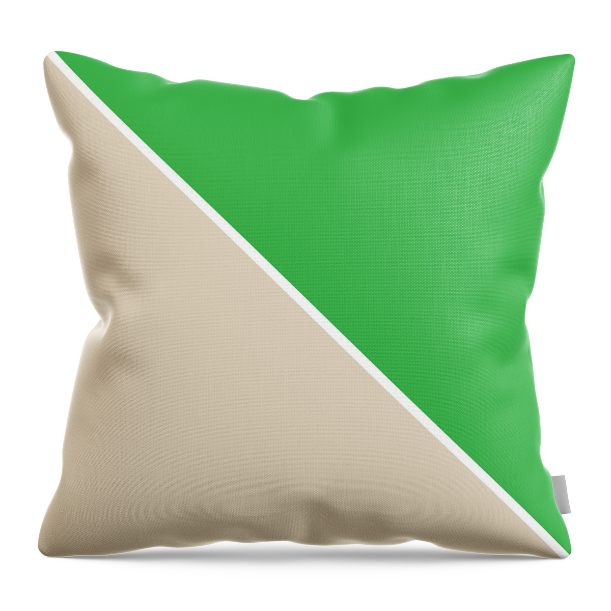 Green Throw Pillow featuring the digital art Grass and Sand Geometric by Linda Woods