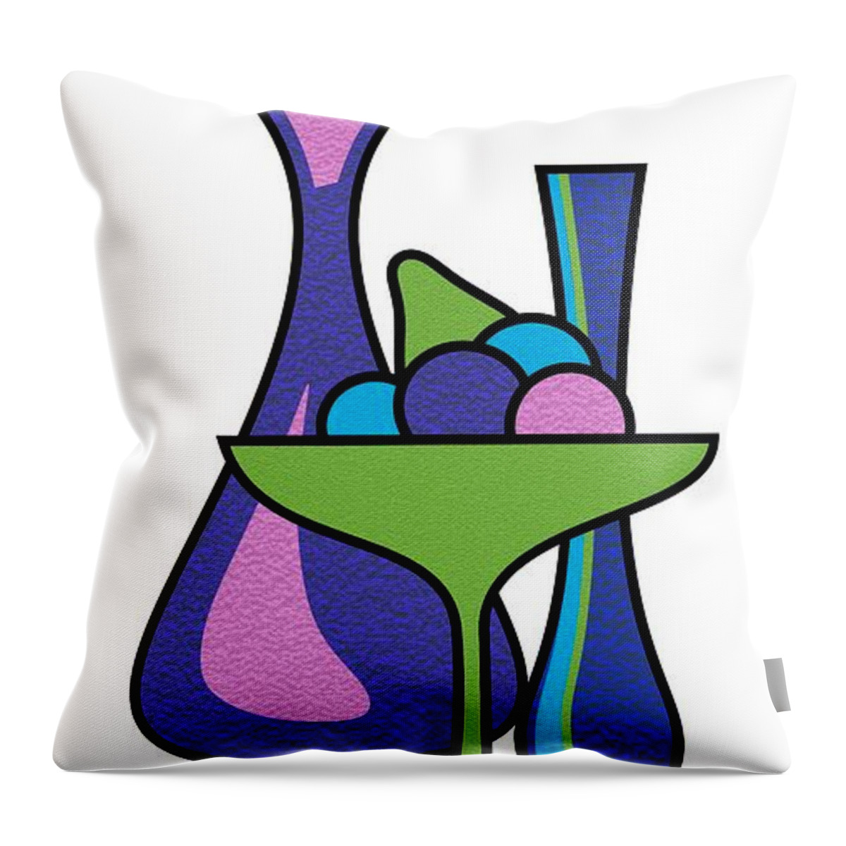 Gravel Art Throw Pillow featuring the digital art Gravel Art Fruit Compote by Donna Mibus