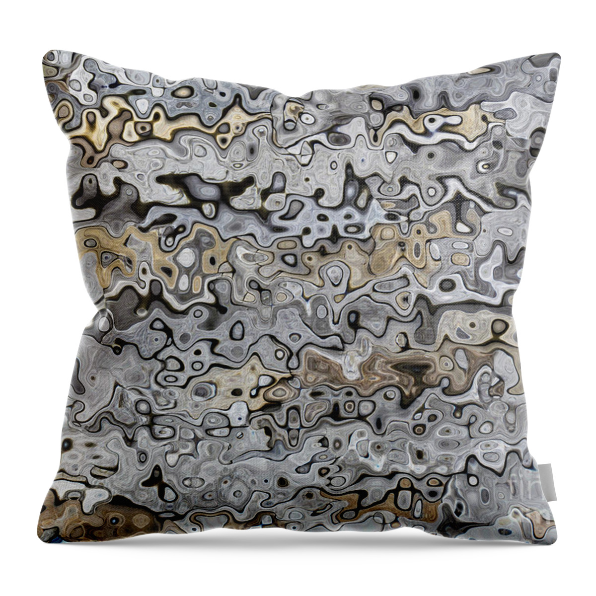 Digital Art Throw Pillow featuring the digital art Gray Abstract Image by Delynn Addams