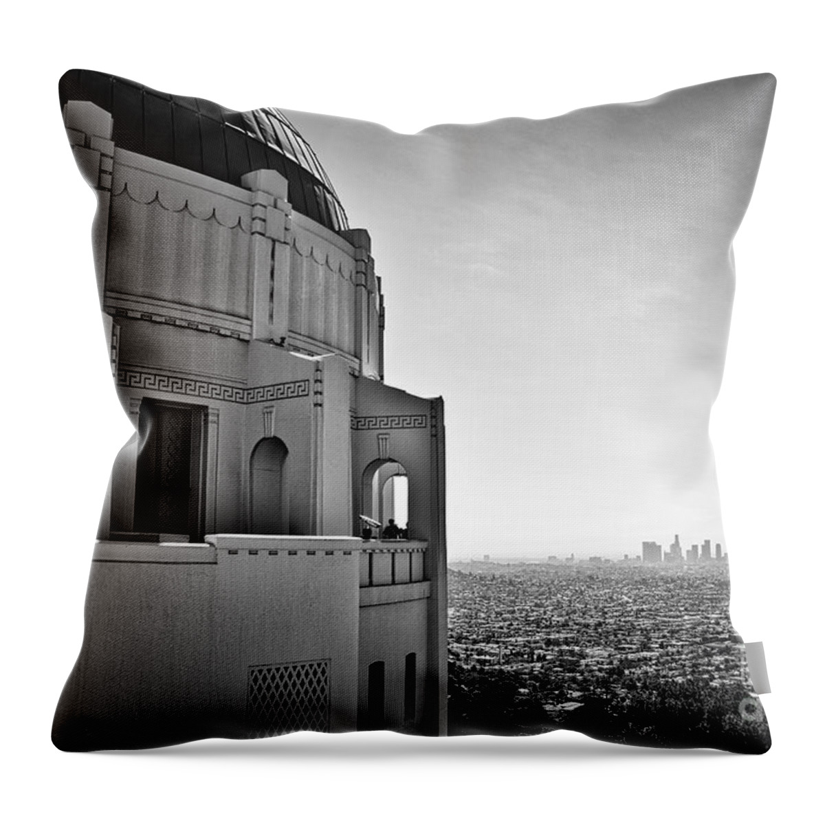 Griffith Park Throw Pillow featuring the photograph Griffith Observatory and Downtown Los Angeles by Kirt Tisdale